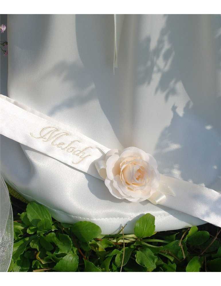 Christening gown with blue ribbon for boys