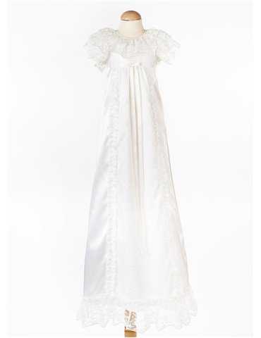 Baptism gown with hand sewn lace
