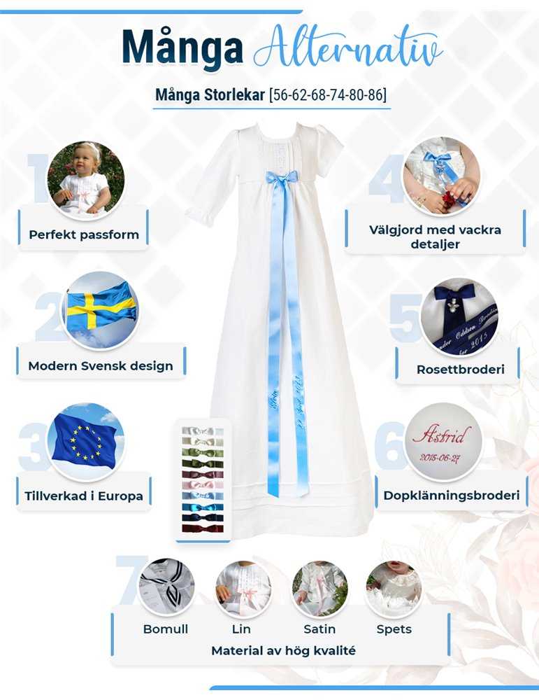 Baptism dress with a lovely long skirt