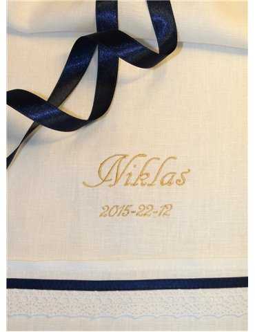 luxury christening clothes in champagne silk fabric