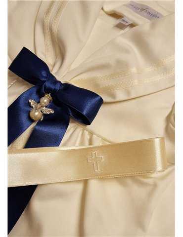 Christening gown with gold embroidered baptism