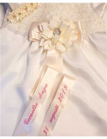 romantic christening gown in antique white