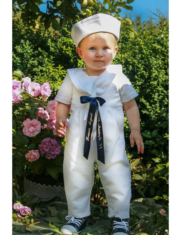 Dopklänning i lin för flickor