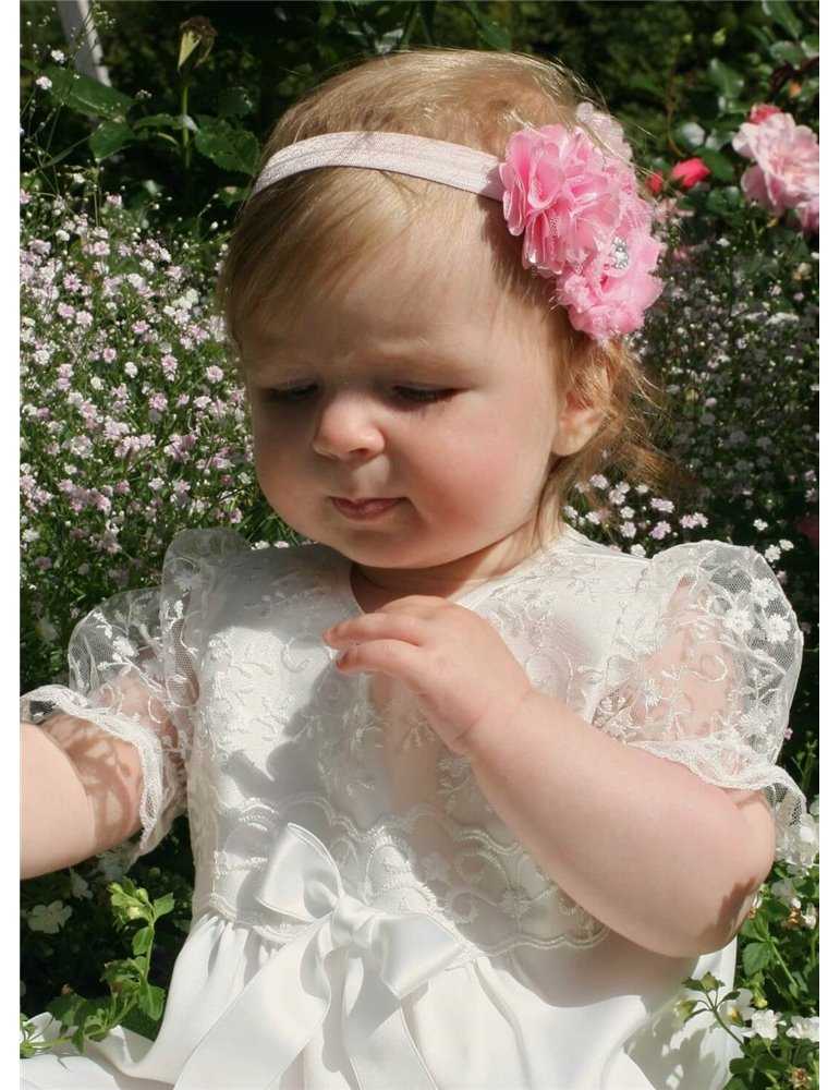 Rosa rosdiadem med rosetter