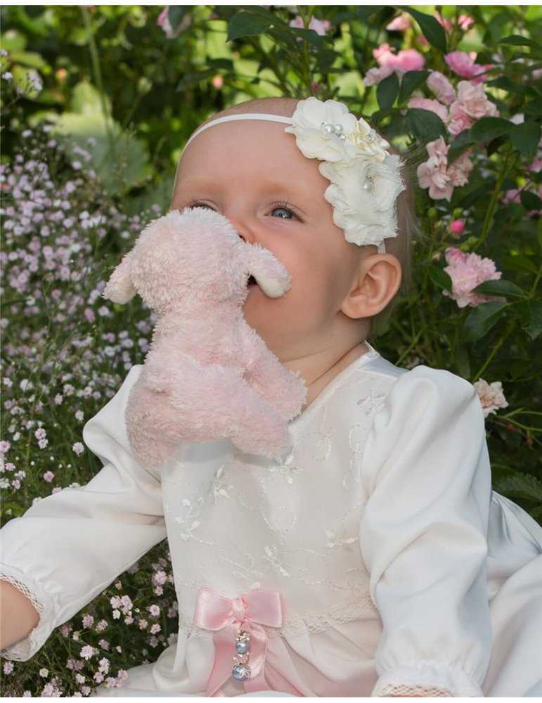 Dopklänning med vinrött dopbroderi